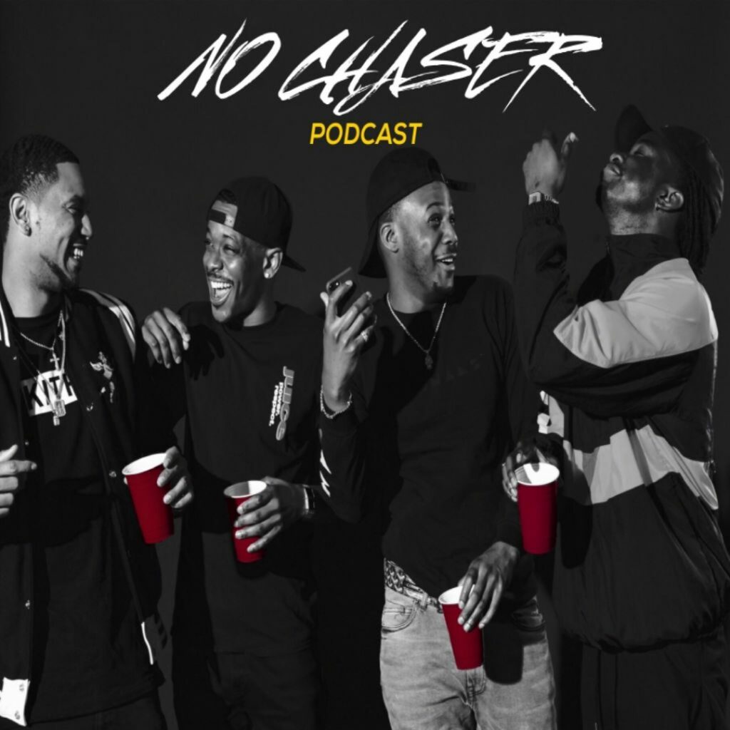 A cover image for a podcast called No Chaser, featuring the four male hosts.