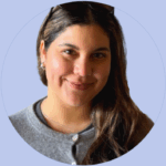 A circular headshot of Andrea