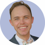 A circular headshot of Caleb.