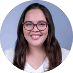 A circular headshot of Victoria.