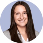 A circular headshot of Claire.